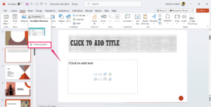 How to Insert PDF Into Microsoft PowerPoint 11 Click on Screen Clipping button