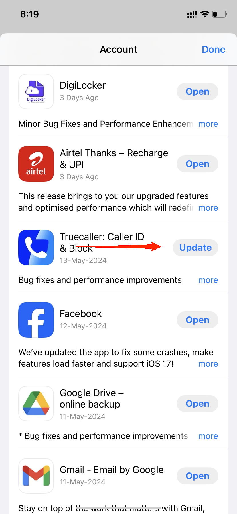 How to Fix Truecaller Not Showing Names for Incoming Call on iPhone 16 Scroll down to see the list of apps with available updates. If Truecaller has an update available, it will appear here.