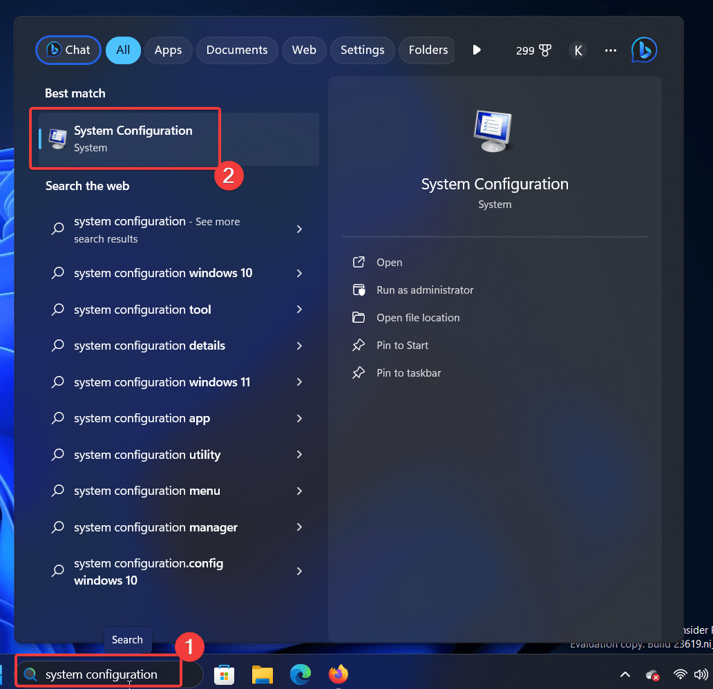 Fix 0x0000003B (SYSTEM SERVICE EXCEPTION) BSOD in Windows 11 Search for System Configuration