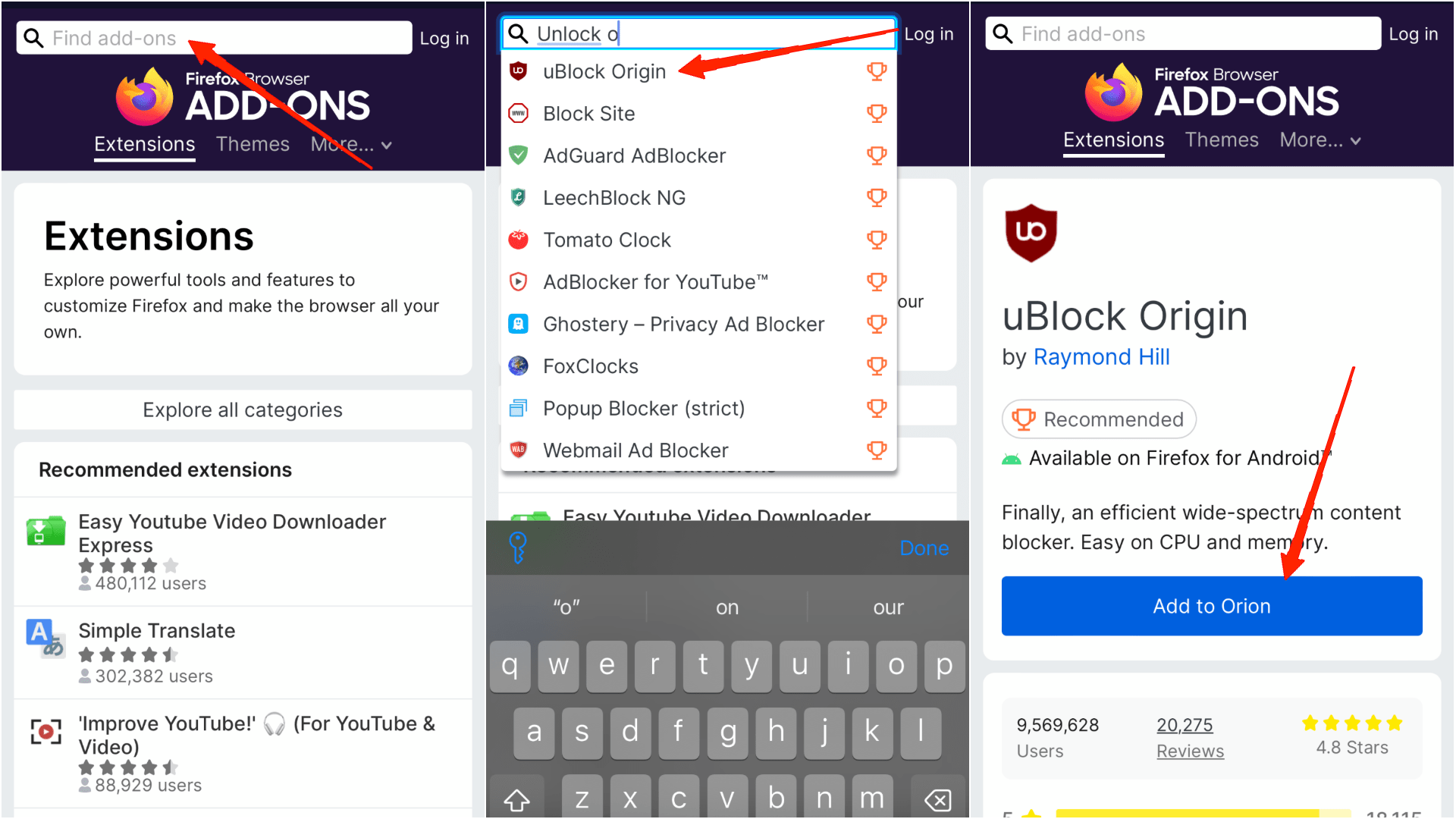 How to Use uBlock Origin on iPhone? 4 Search for uBlock Origin and click on add to Orion.