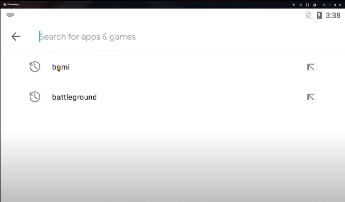 Search BGMI in Gameloop Play Store