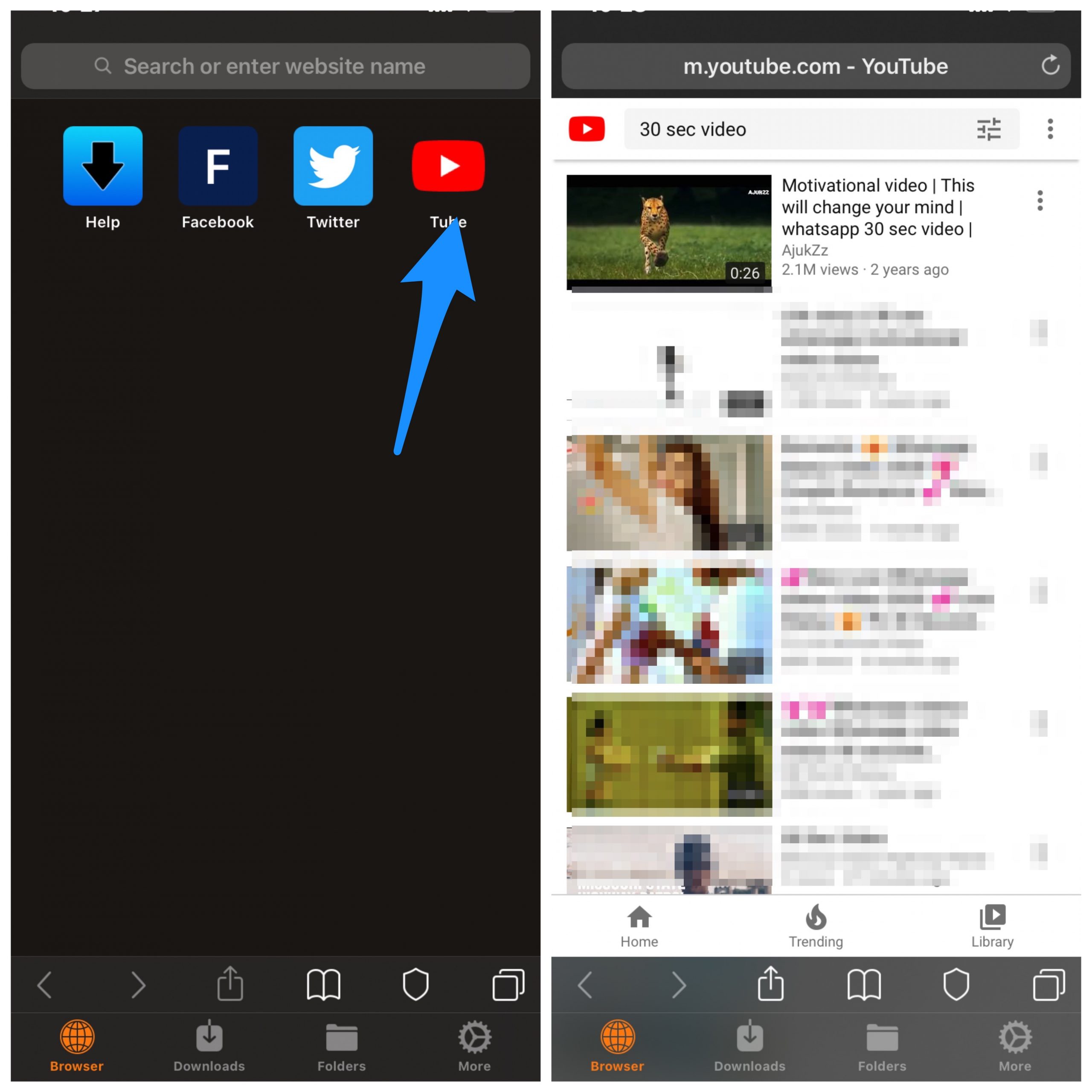 YouTube Video Downloader for iPhone | Save to Camera Roll 3 Search for the Video