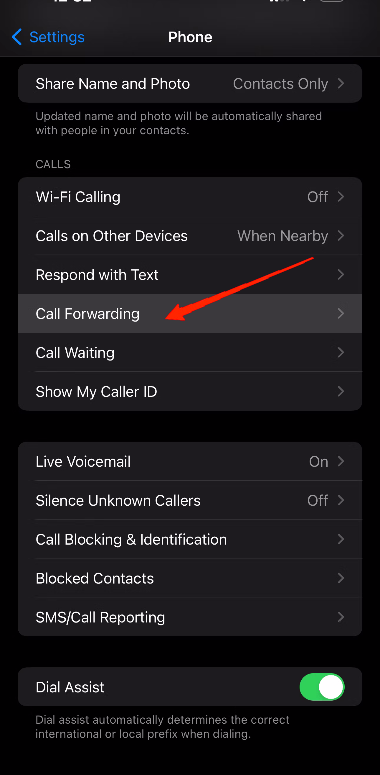 How to Forward Calls from iPhone to Android 3 Select Call Forwarding from the available options.