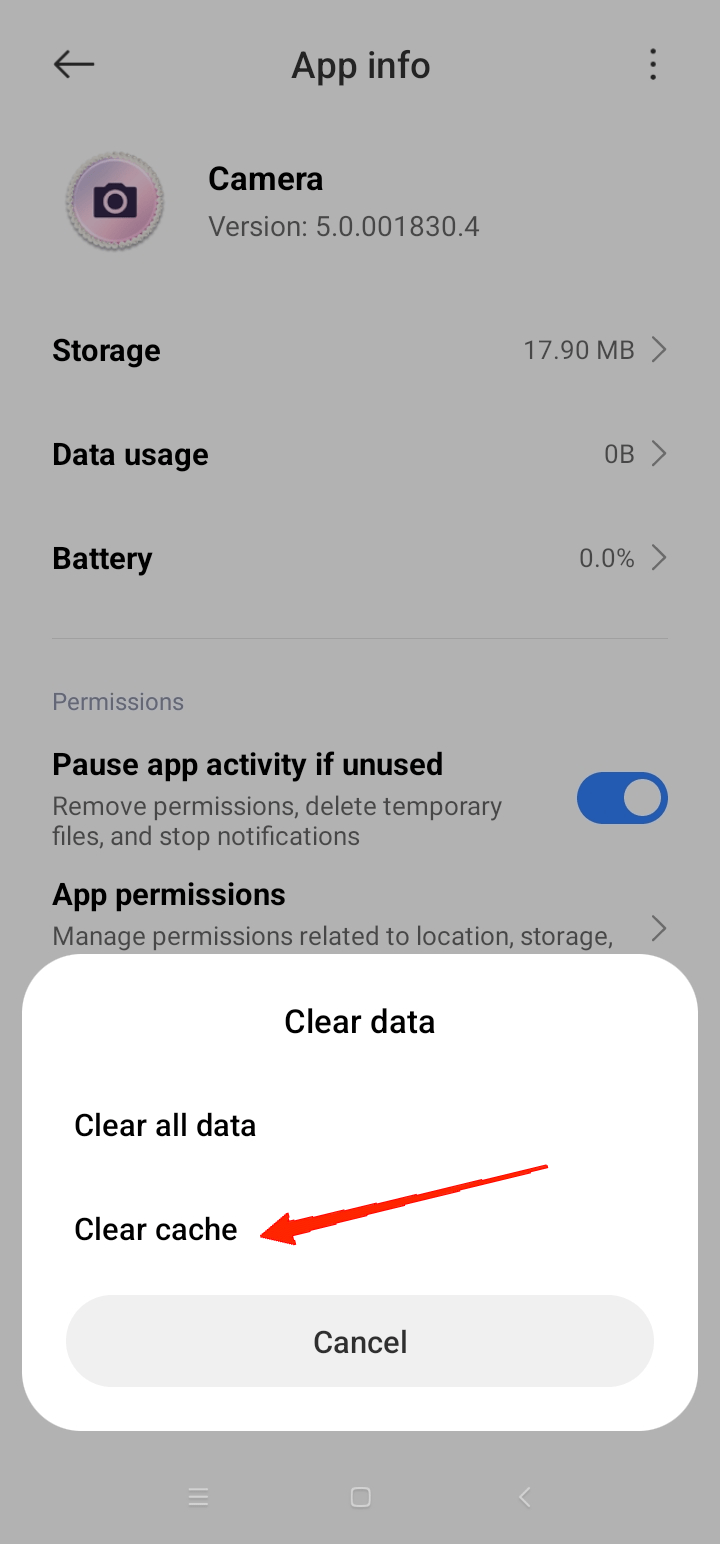 Select Clear Cache.