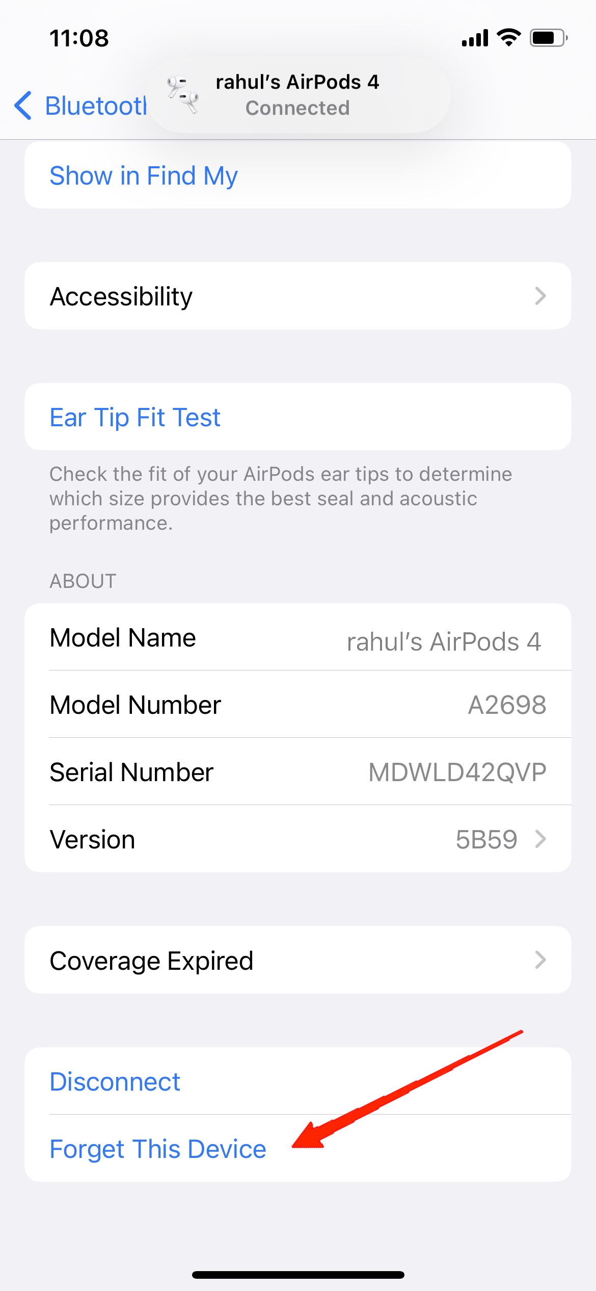 How to Fix AirPods 4 Not Pairing or Connecting? 8 Select "Forget this device".
