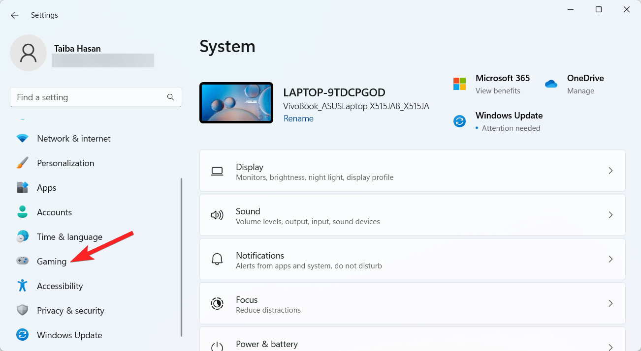 How to Improve the Gaming Experience on Windows 11 5 Select Gaming from the left sidebar