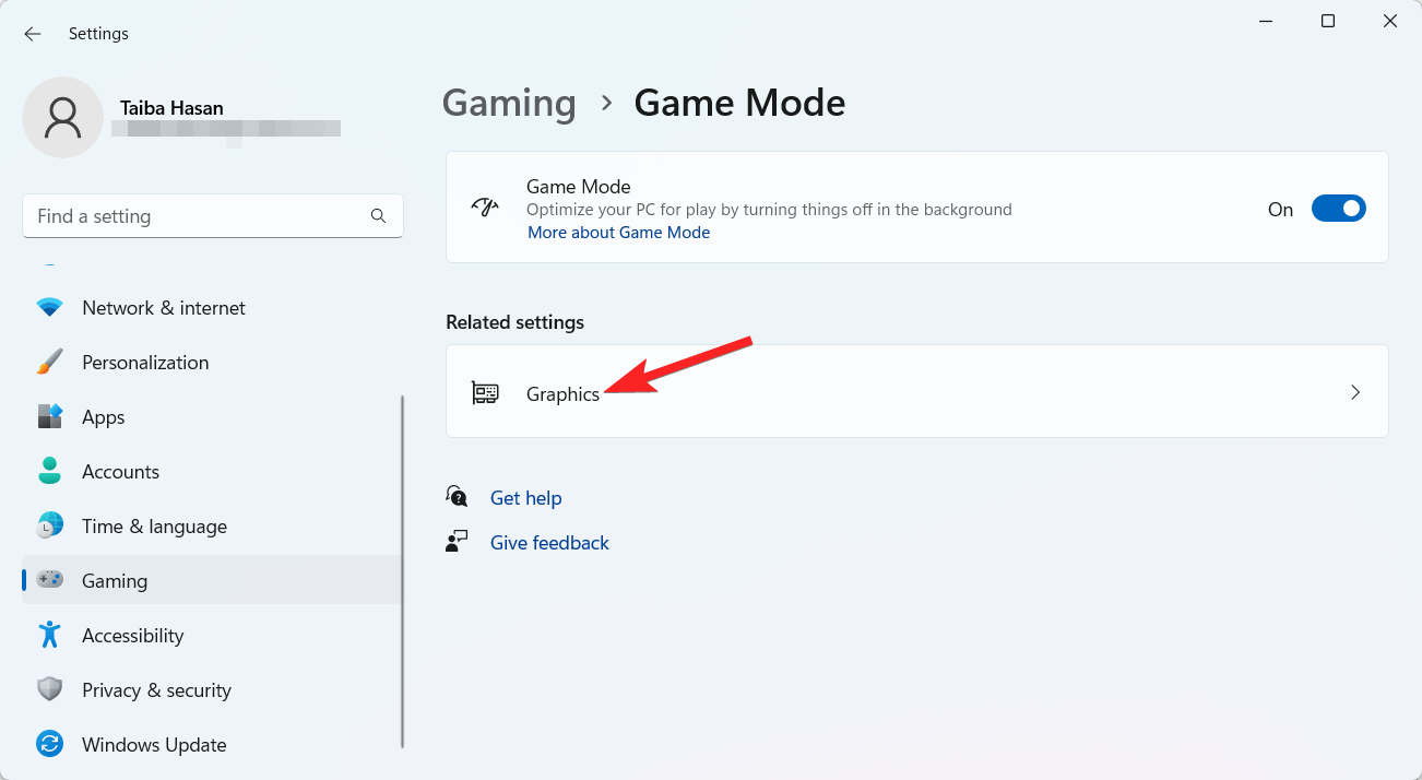 How to Improve the Gaming Experience on Windows 11 7 Select Graphics in Game Mode settings