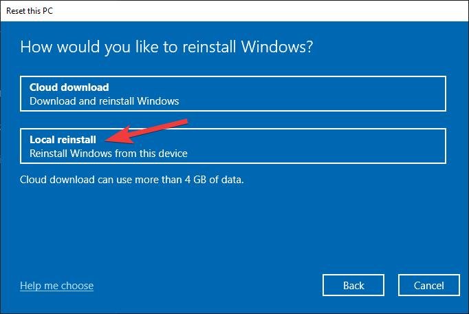 How to Fix Kernel_Security_Check_Failure Error? 25 Select Local reinstall option