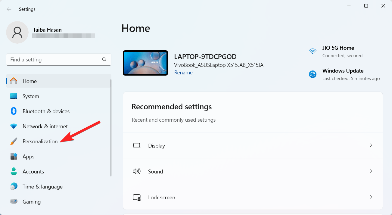 How to Fix Windows 11 Lock Screen in Another Language 10 Select Personalization from the left panel