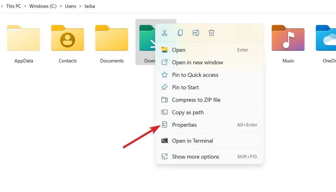 How to Copy Files Over the Network Using Robocopy on Windows 11? 2 Select Properties of the folder