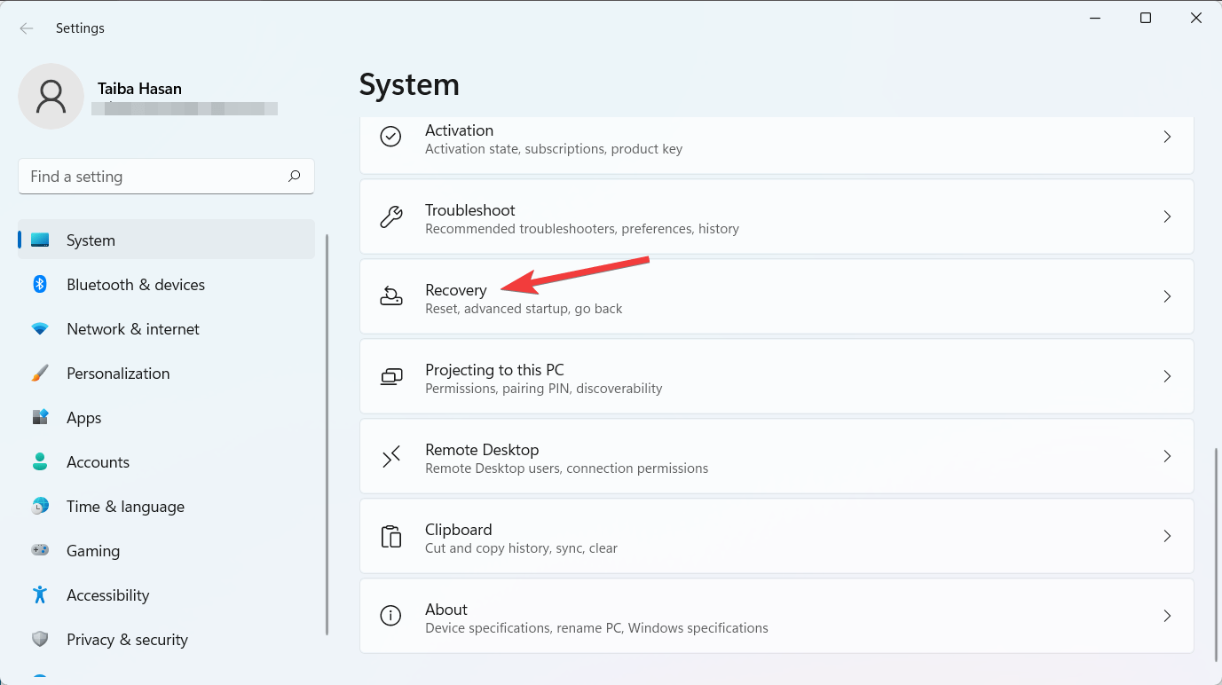 How to Fix Dynamic Lock Not Working in Windows 11 25 Select Recovery option from System Settings