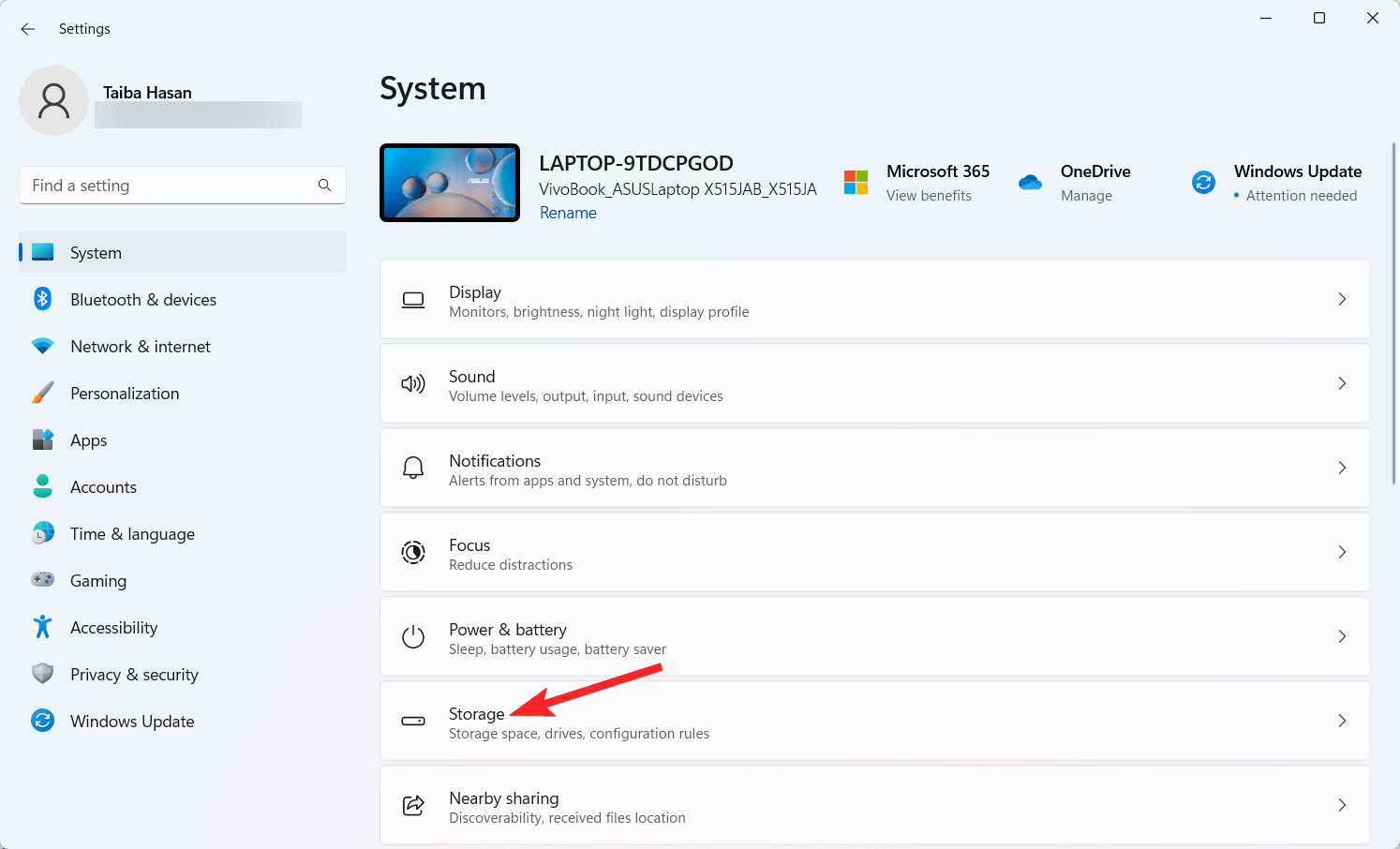 How to Check Hard Drive Health on Windows 11 7 Select Storage option from the System settings