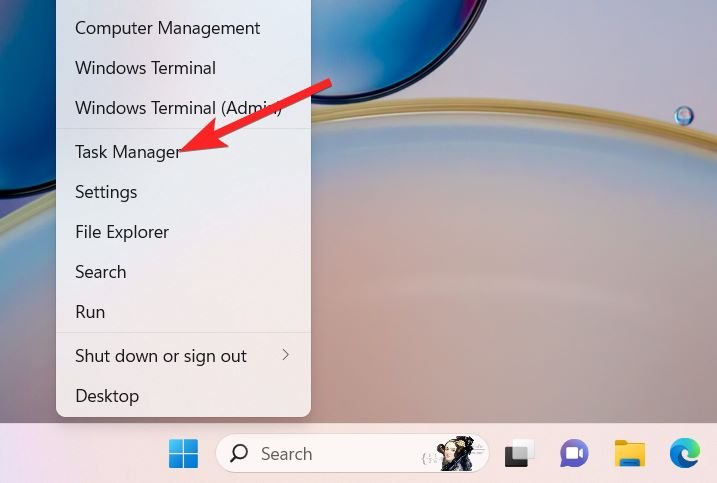Select Task Manager from Quick Links menu