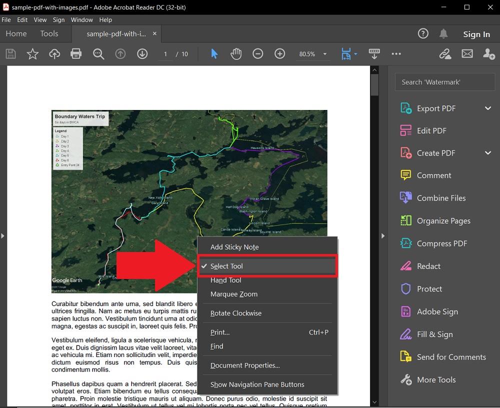 How to Download an Image from PDF? 2 Select Tool