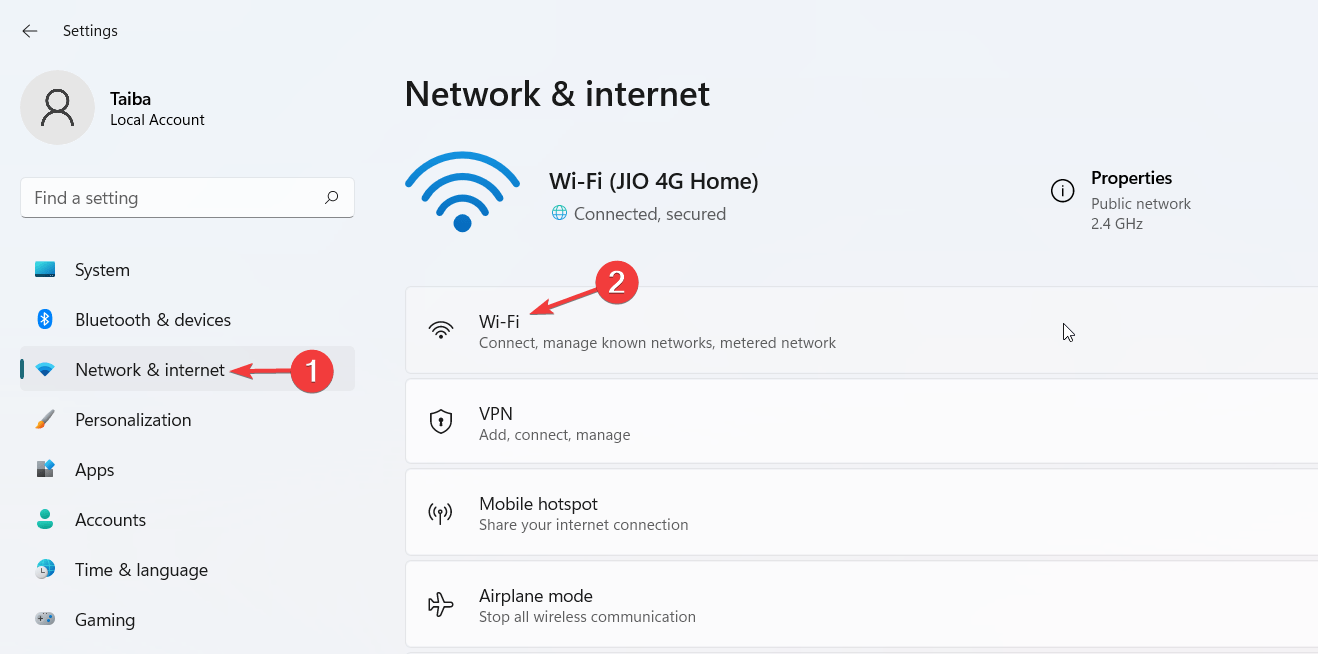 How to Set a Static IP Address on Windows 11? 8 Select Wifi from Network and internet settings