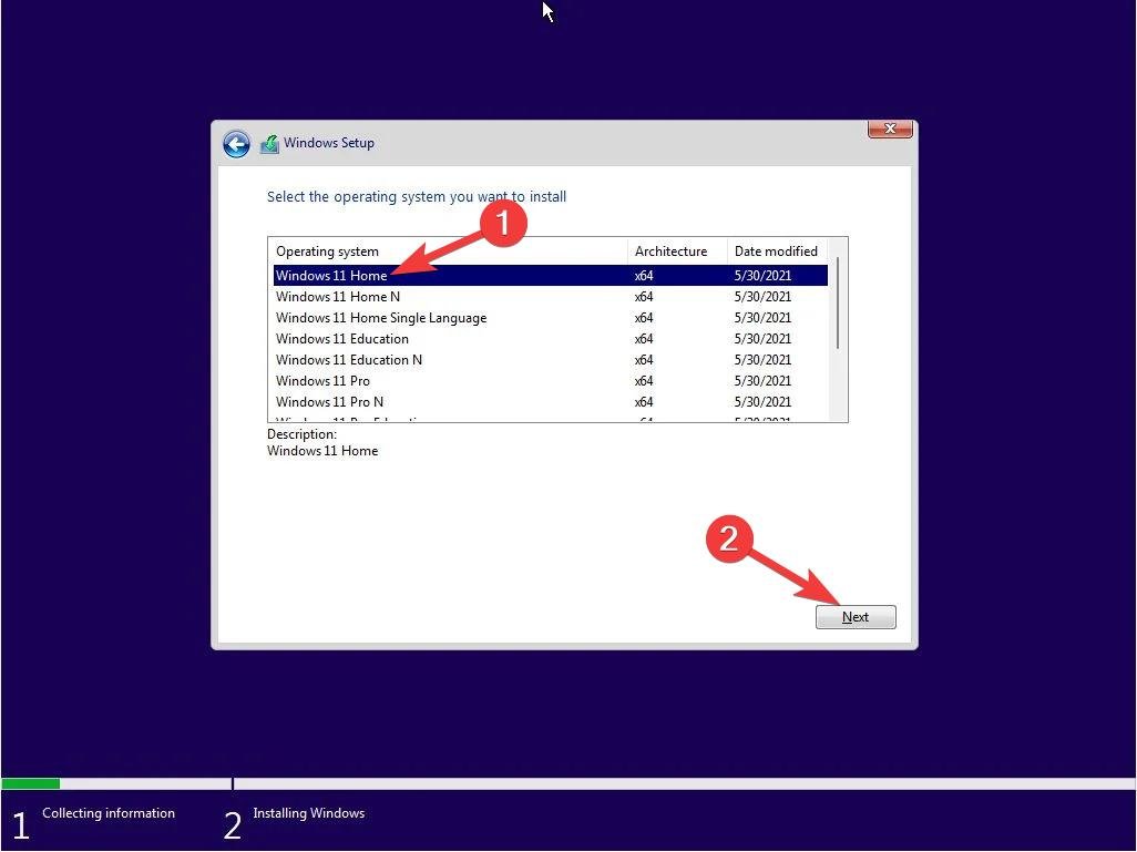 How to Reinstall Windows 11 from BIOS? 7 Select Windows 11 version to install and click Next