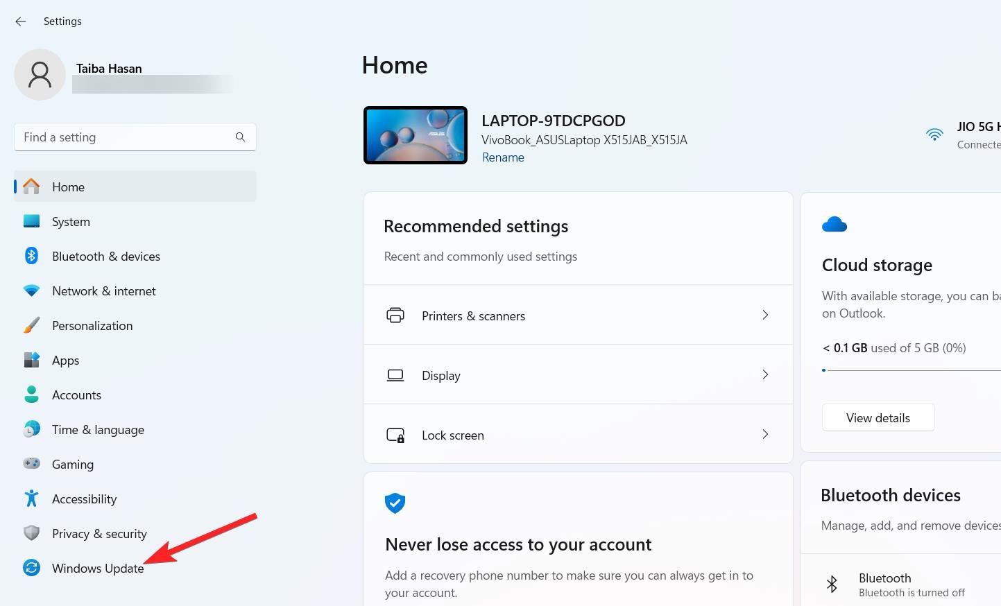What to do if you See Horizontal Lines on Laptop Screen? 10 Select Windows Update from left sidebar