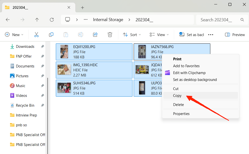 How to Transfer Local iPhone Photos and Videos to Windows PC? 13 Select the files you want to transfer and copy them to your preferred location on the PC. If you want to take a complete backup, you may select all files and copy them to your computer.