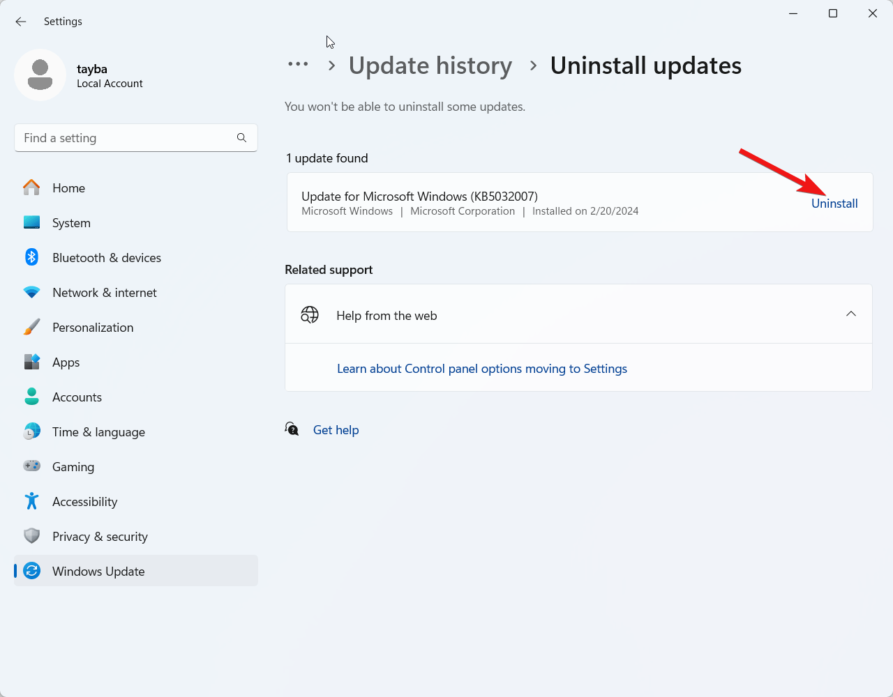 How to Fix Windows 11 Lock Screen in Another Language 15 Select uninstall to uninstall Windows updates