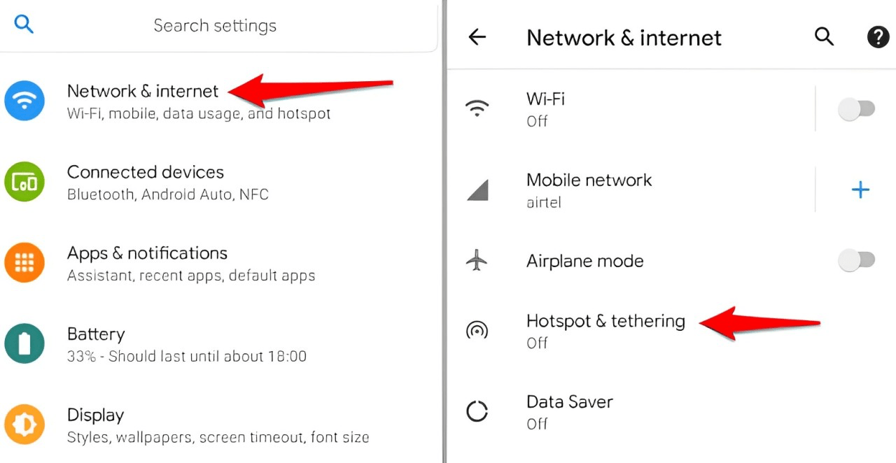 Select Hotspot & tethering option