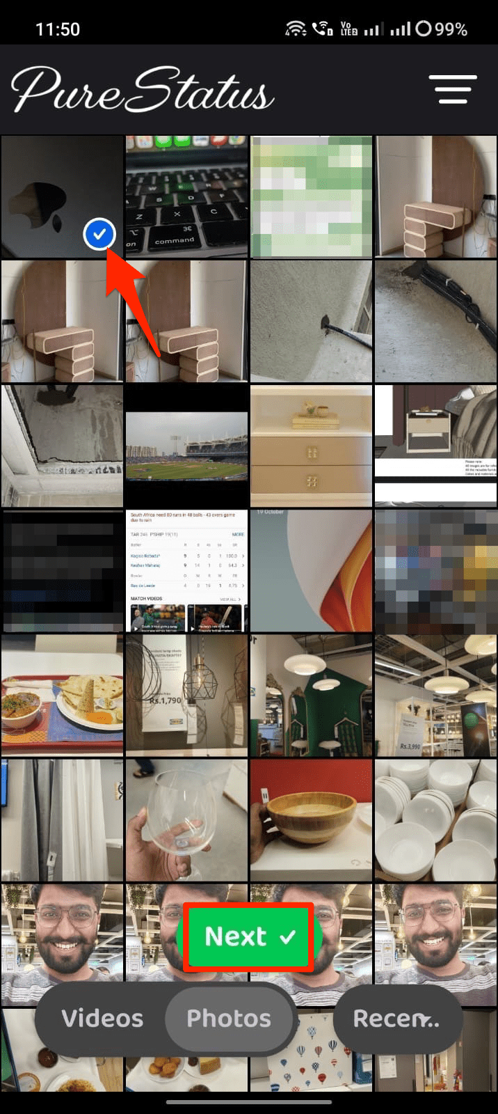 Select Photo and Click Next