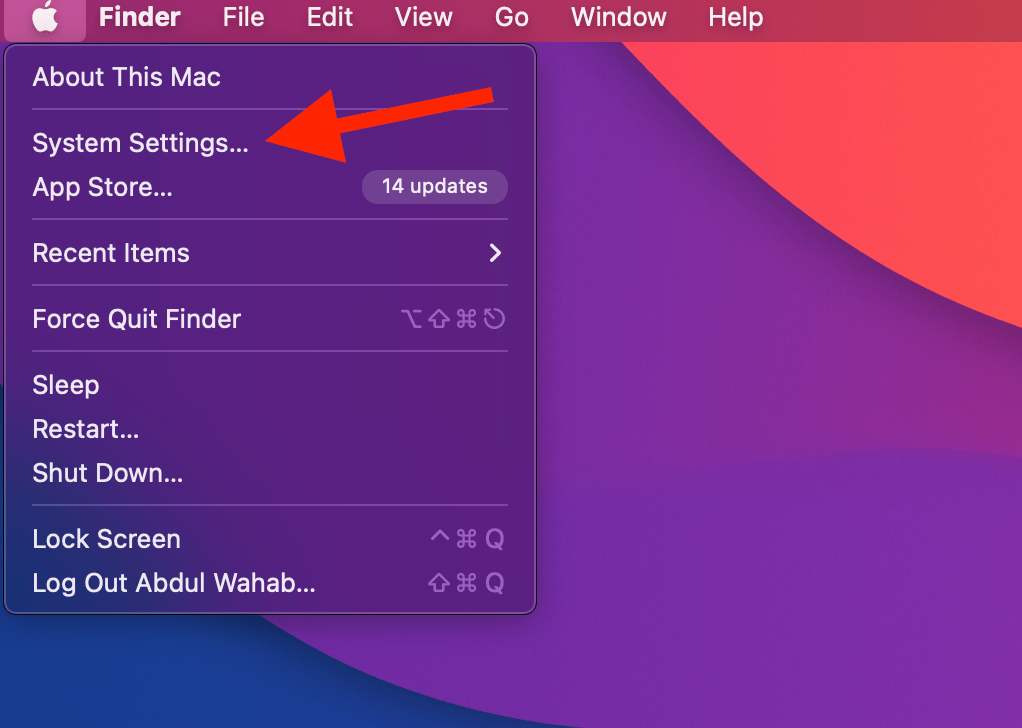 Select System Settings