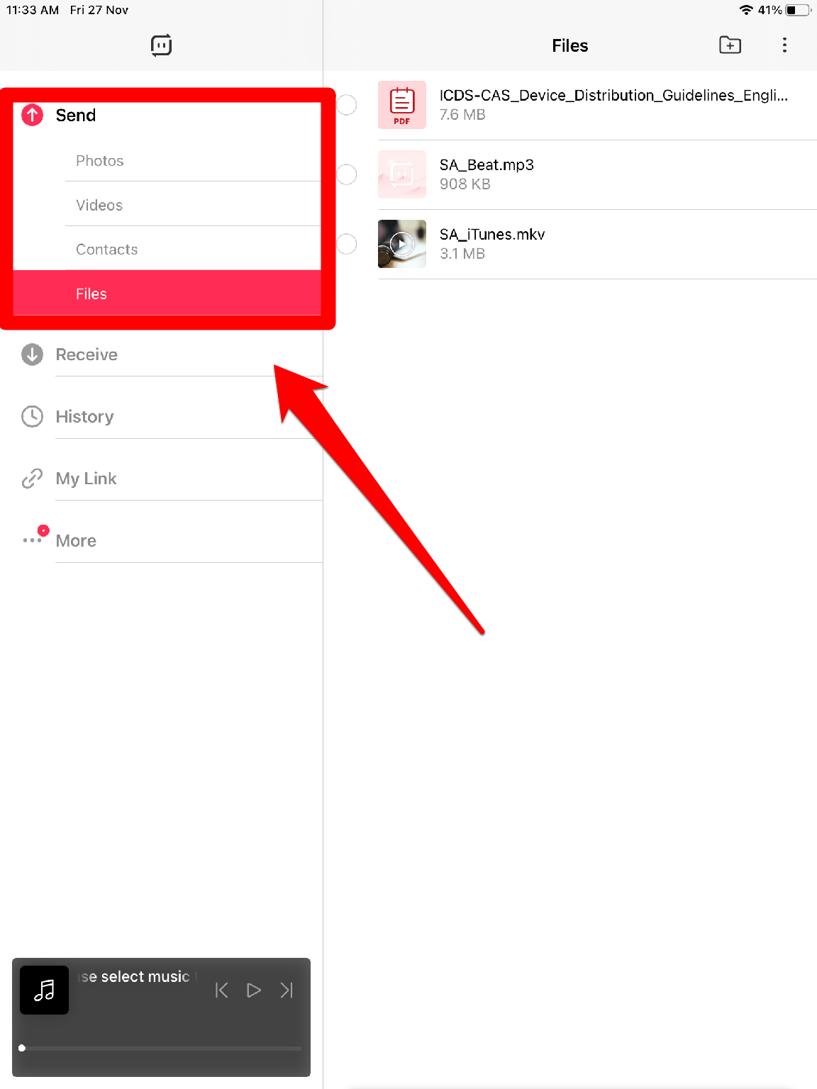 Send Files, Videos and Contacts