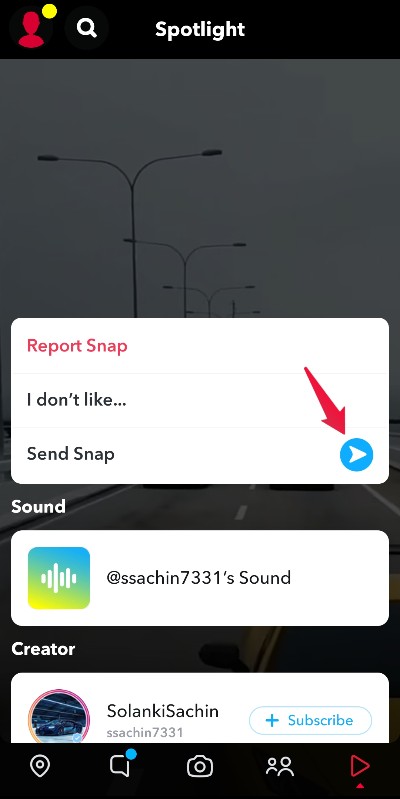 How to Download Snapchat Spotlight Videos? 3 Send Snap