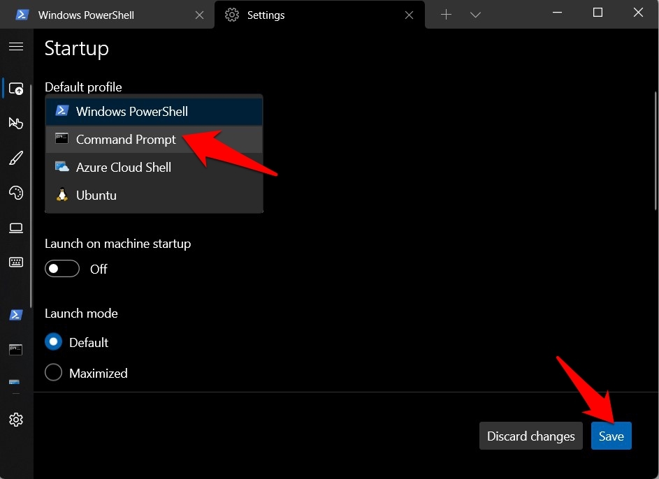 Set Command Prompt as Default in Windows 11 Terminal