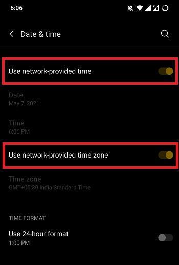 Set Time Zone Automatic