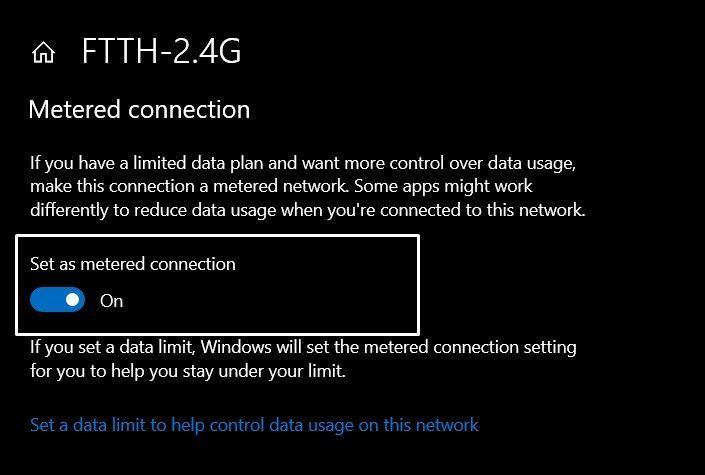 How to Speed Up Internet on Windows 10? 2 Set as metered Connection