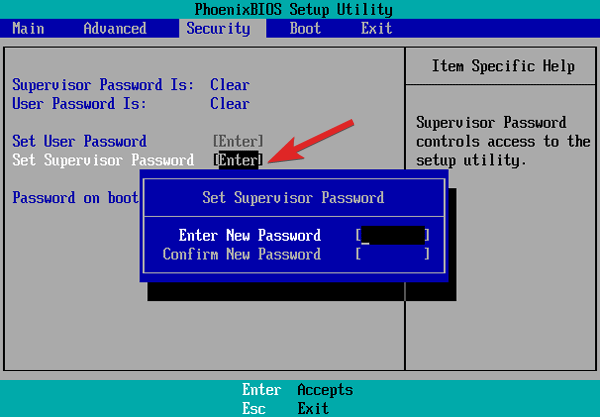 How to Enable Secure Boot in Windows 11? 10 Set supervisor password in BIOS settings