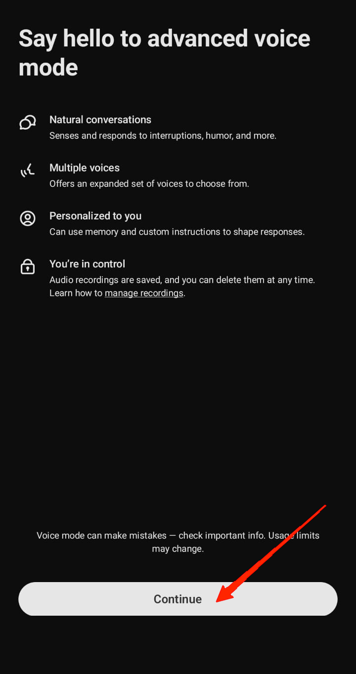 select VoiceGPT and tap on OK.