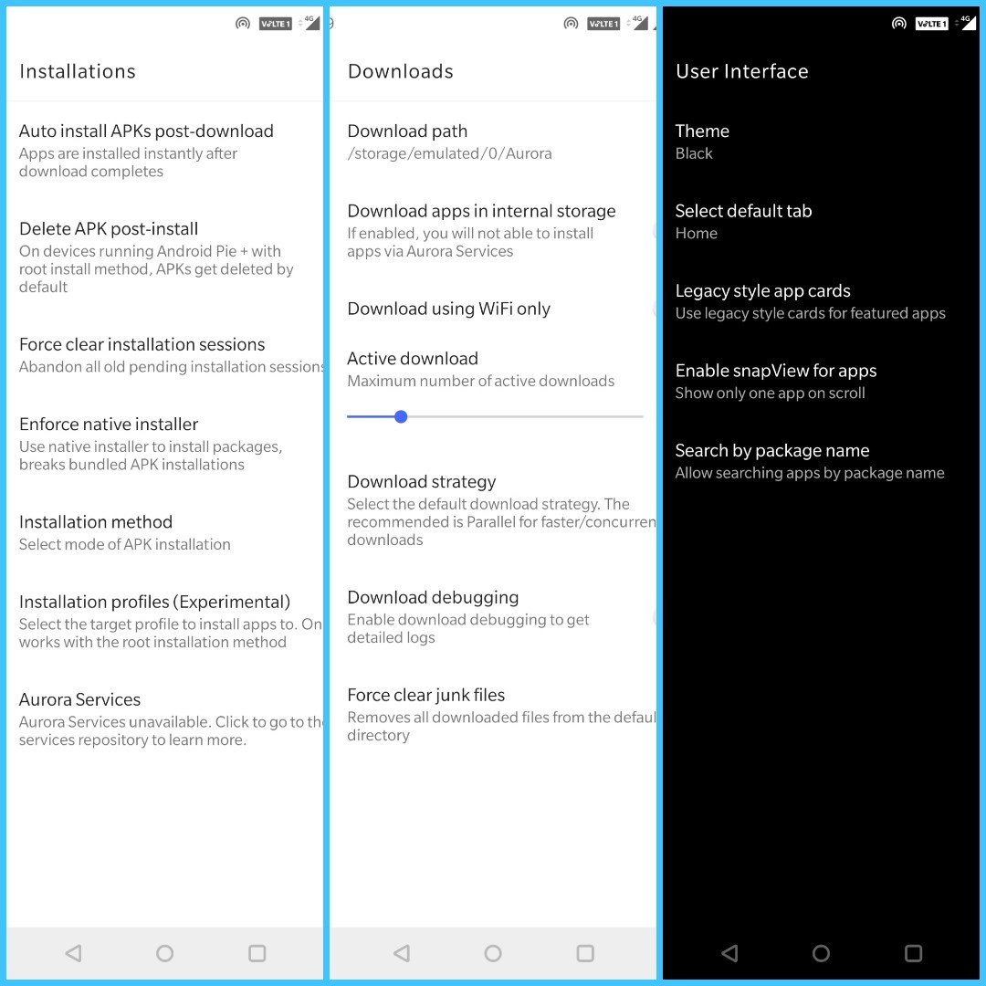 Google Play Store Lite App | FOSS Client for Android Market 11 Settings and Customisation