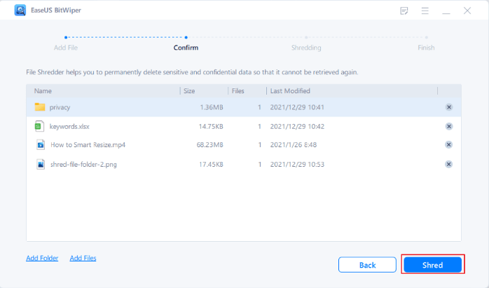 How to Make Deleted Files Unrecoverable? (3 Quick Ways) 7 Shred Files