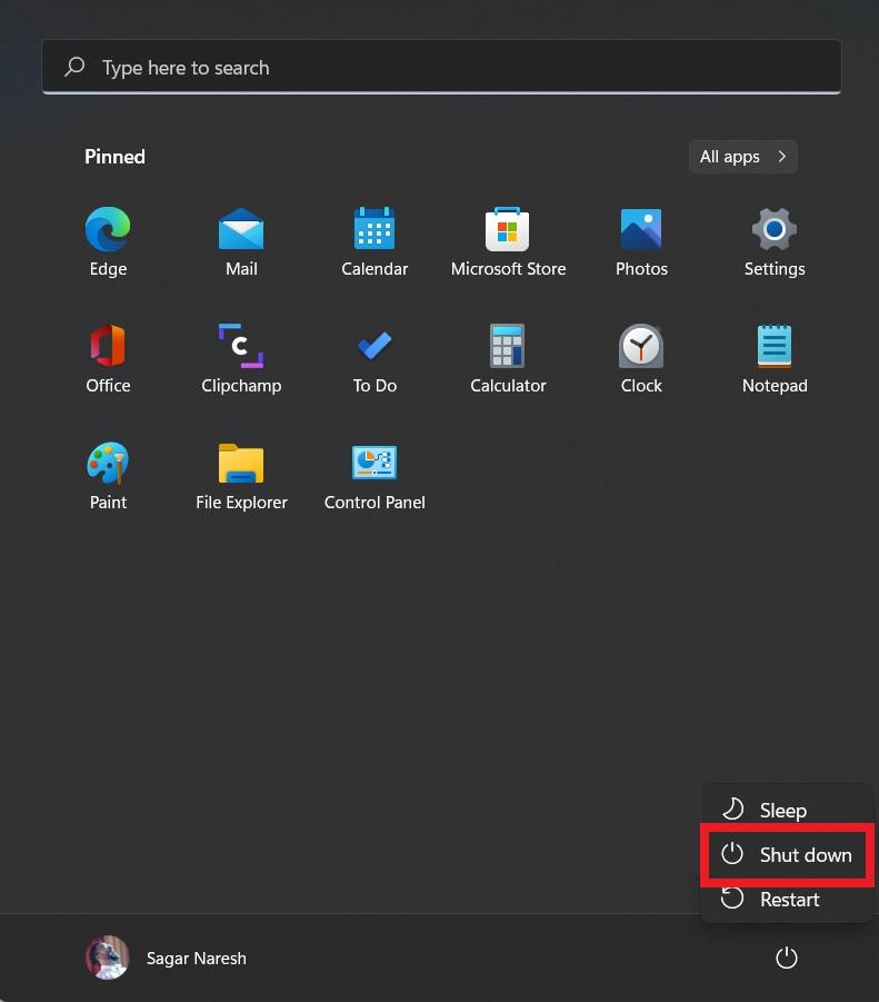 How to Fix Keyboard Illumination Not Working in Windows 11 2 Shut Down Windows 11