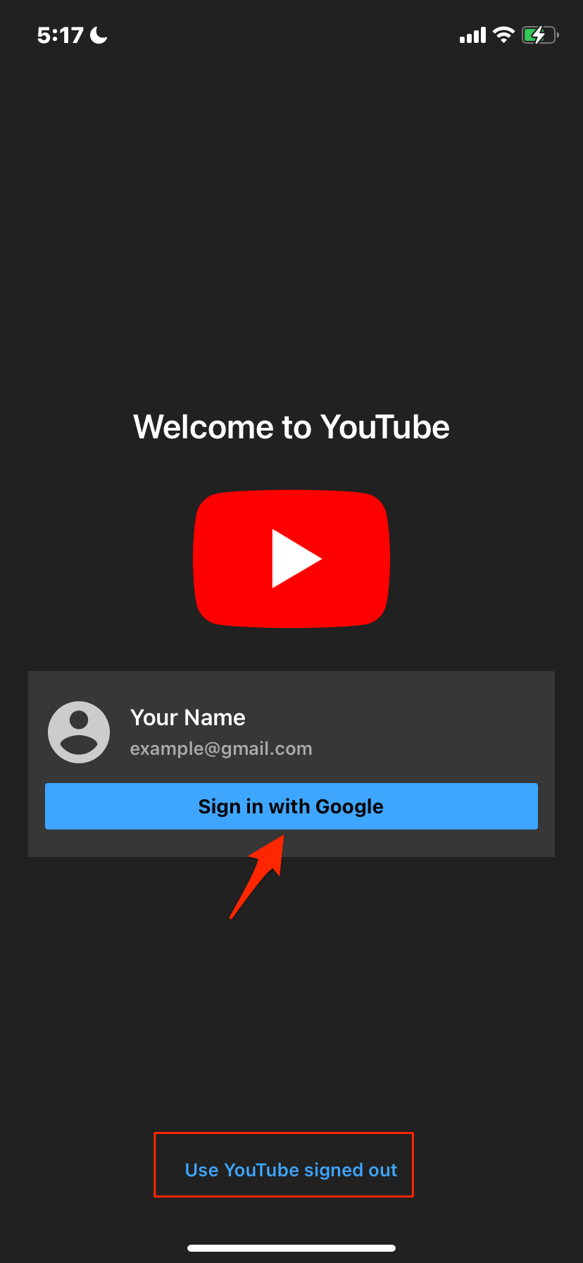 How to Install YouTube Vanced on iPhone without Jailbreak? 27 Sign_with_Google_or_Use_YouTube_without_Google_Account