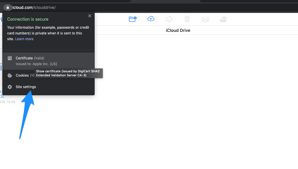 Can't Upload File onto iCloud Drive 2 Site_Settings