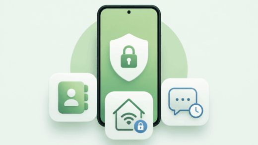 Smartphone security and privacy icons Android 17