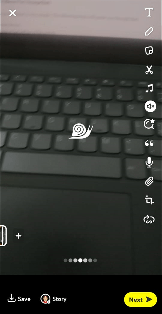 How to Slow Down Videos in Snapchat? 3 Apply the filter with a snail icon on your video and you will see your video will now playback in slow motion
