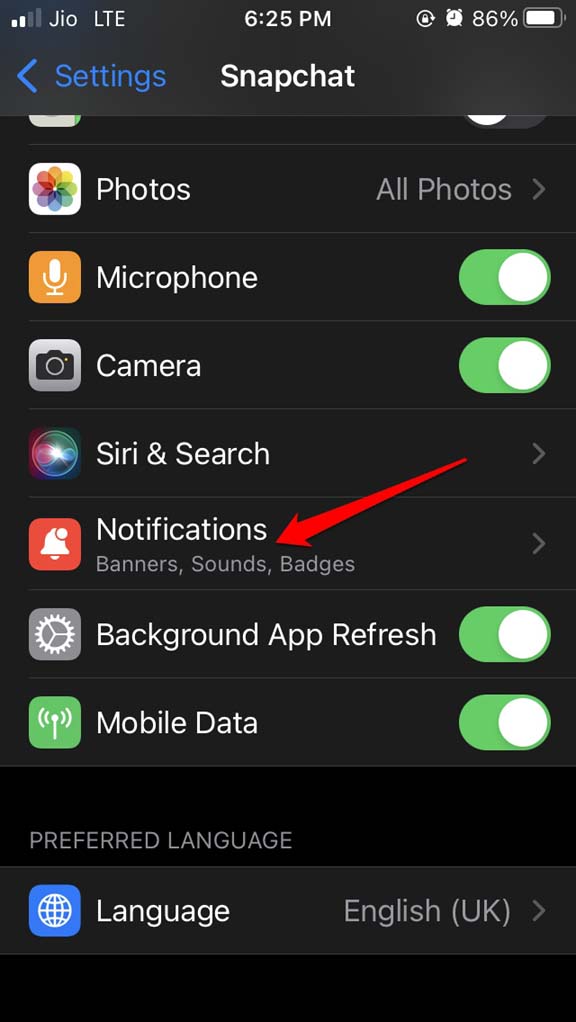 How to Fix Snapchat Notifications Not Working on iPhone 3 Snapchat notification settings