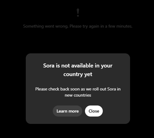 How to Fix Sora AI isn't Available in Your Country Error? 2 Sora AI not available in your country yet