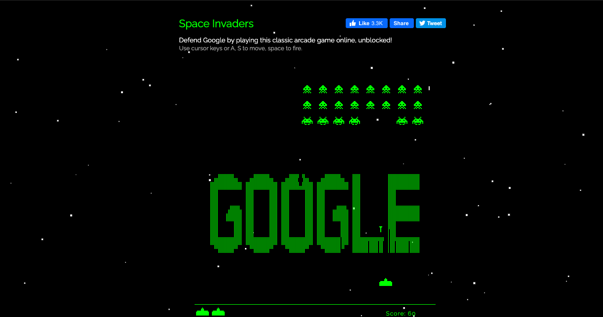Best Games on Google Search and Google Doodle 7 Space Invaders