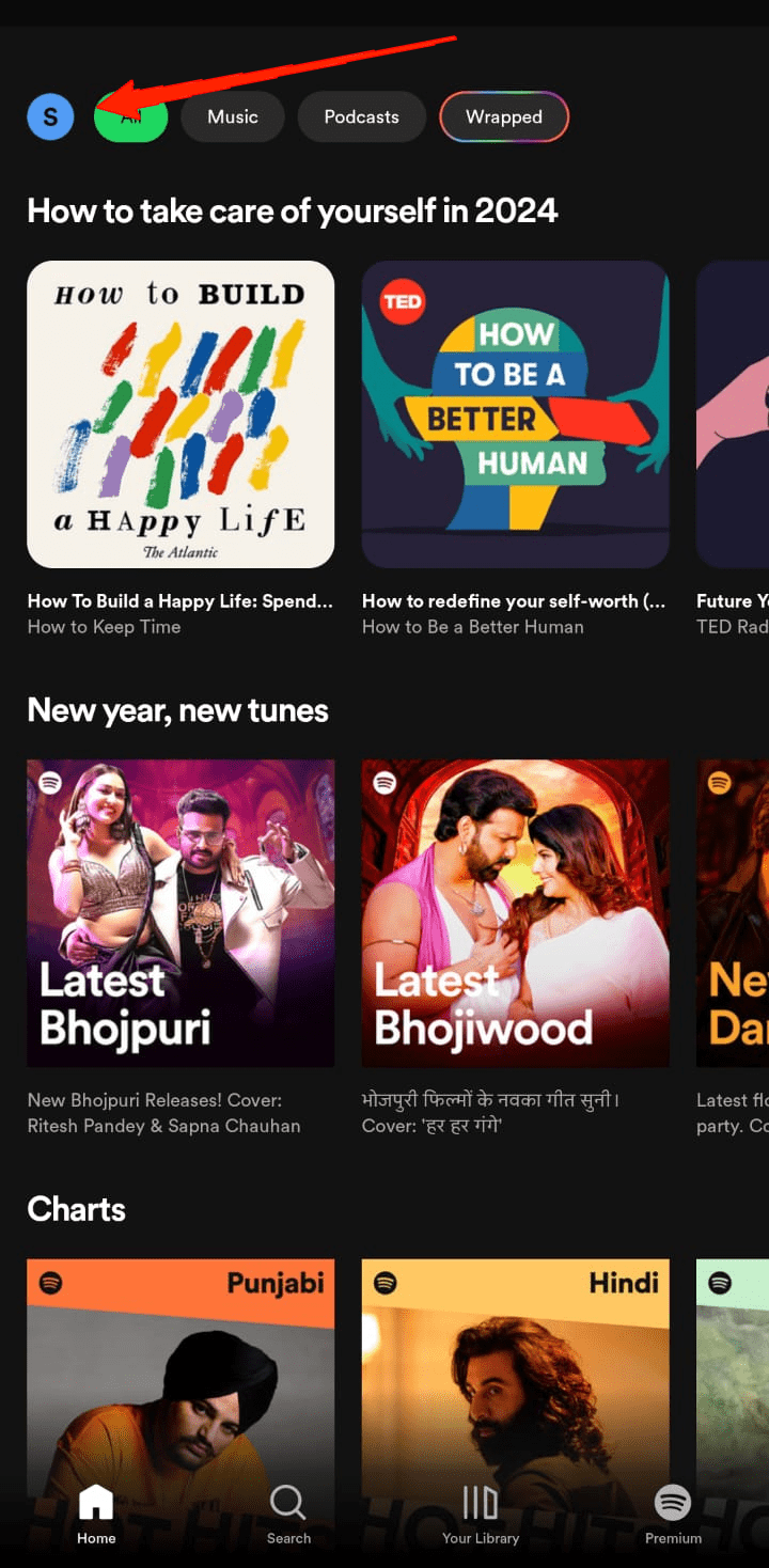 How to Fix Spotify Premium Not Working Offline on Smartphones 2 Tap on the profile icon.