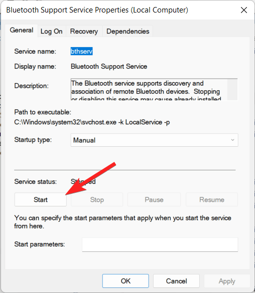 How to Fix Dynamic Lock Not Working in Windows 11 7 Start the Bluetooth Support Service