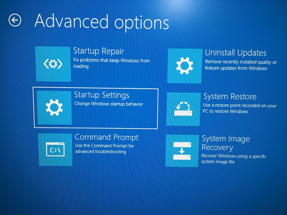 Startup Settings