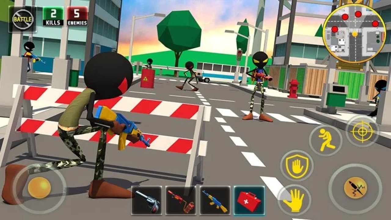 Top Free Offline BR Games Like PUBG Mobile without Internet 4 Stickman Battle Royale