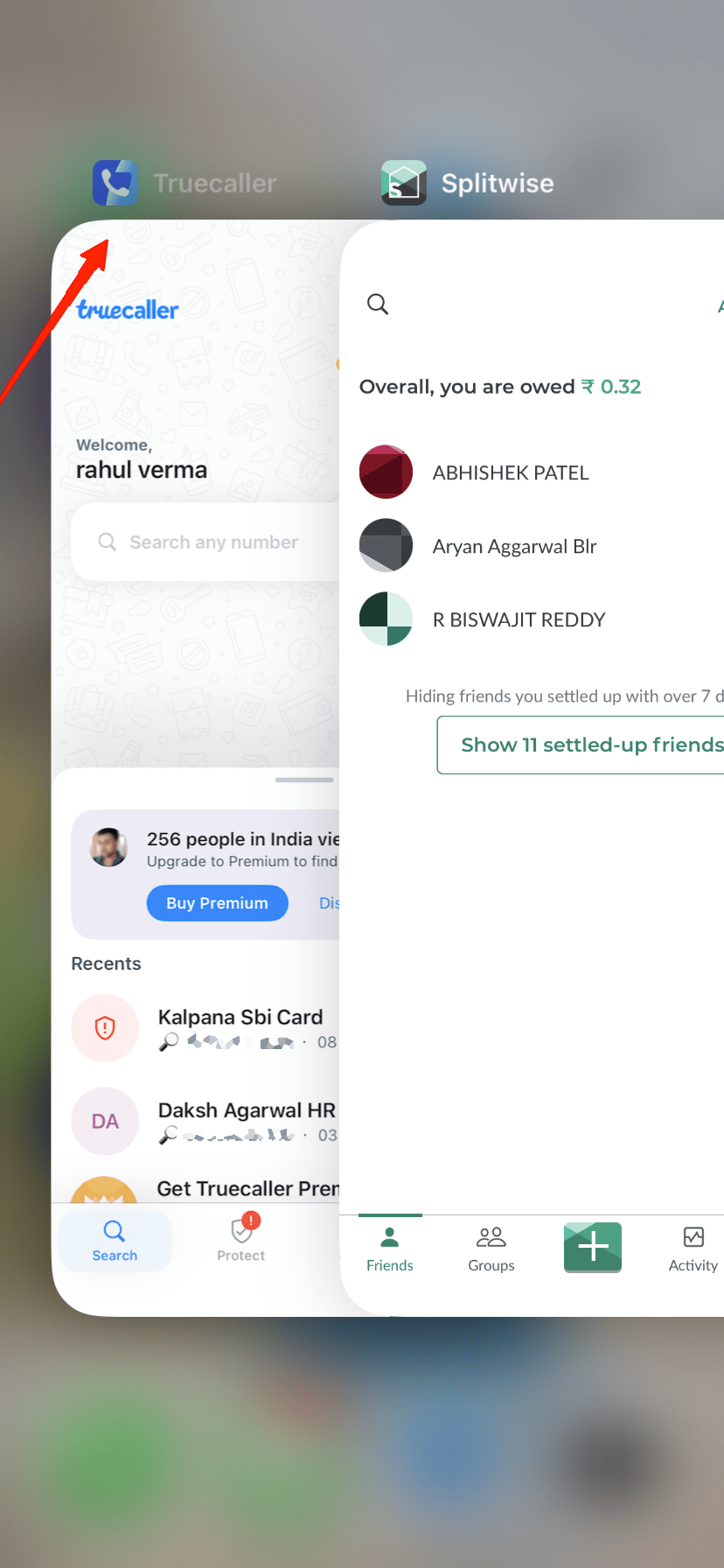 How to Fix Truecaller Not Showing Names for Incoming Call on iPhone 3 Swipe up from the bottom of the screen and pause in the middle of the screen if you have an iPhone X or later.