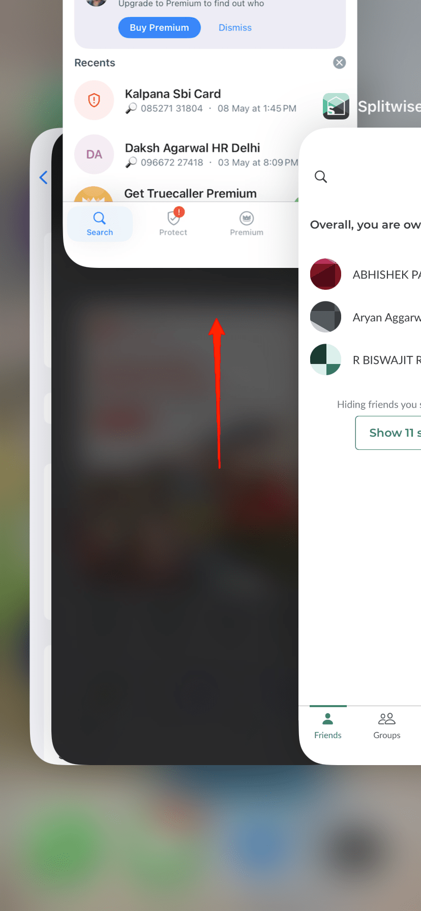 How to Fix Truecaller Not Showing Names for Incoming Call on iPhone 4 Swipe up on the Truecaller app preview to force close it.