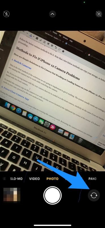 How to Fix iPhone 12 Camera Not Working? 2 Switch_Camera_on_iPhone